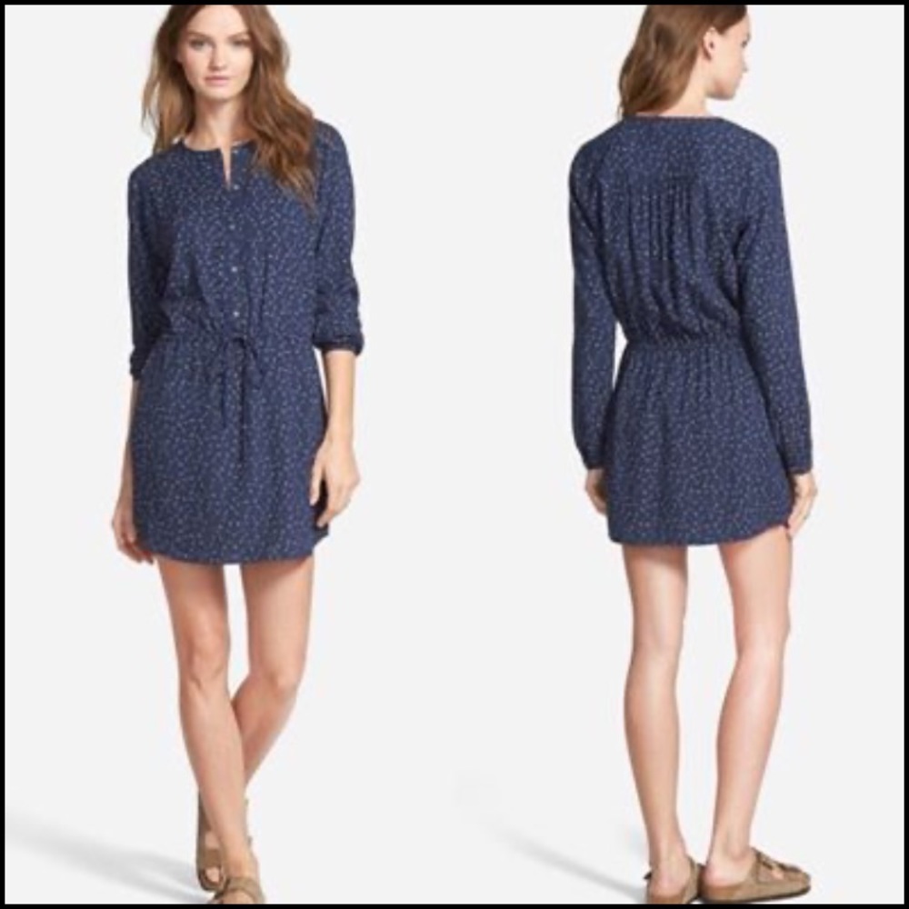 Hinge tie waist print dress